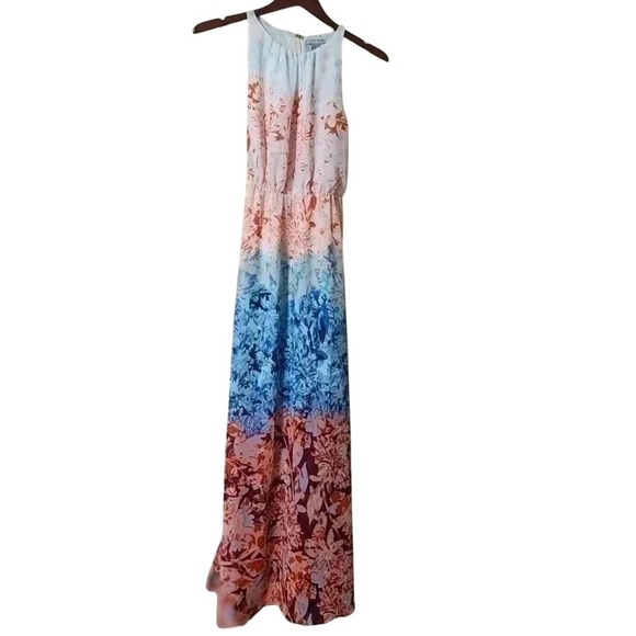H&M Floral Ombre Maxi Dress‎ Sleeveless Pastel Party Beach Wedding Guest Size 4 - Picture 1 of 6